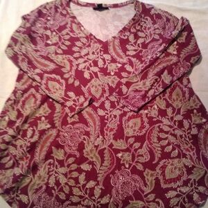 Women's burgundy long sleeve shirt size 14/16
